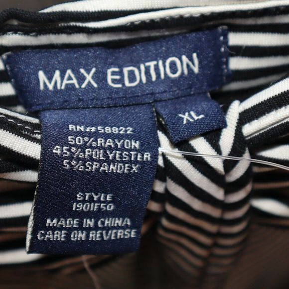 Max Edition Black and White Striped Sleeveless Maxi Dress Women's Size XL-NWT - Picture 6 of 6